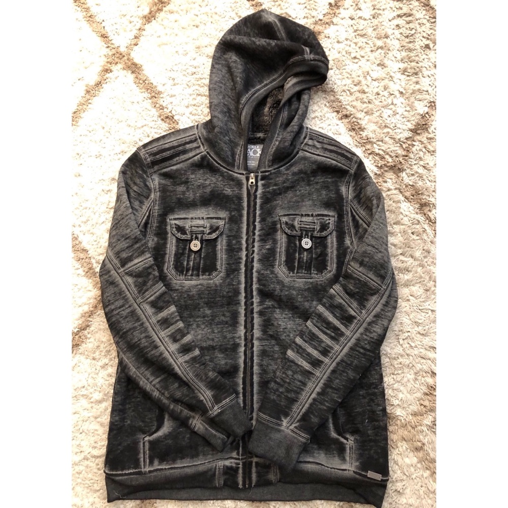 Never Worn Buckle Black Athletic Fit Zip Hoodie